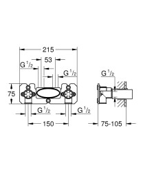 Grohe Açık/Gizli valfli Batarya İçin İç Gövde - 26449000 - 2