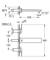 Grohe Allure 3 delikli lavabo bataryası 1/2