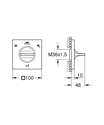 Grohe Allure 3 yollu yöndeğiştirici - 19590001 - 2