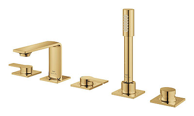GROHE Allure 5 Delikli Ankastre Küvet Bataryası, Altın - 25221GL1 - 2