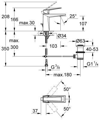 Grohe Allure Brilliant Lavabo Bataryası 1/2″ M-Boyutu - 24341DC0 - 2