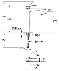 Grohe Allure Brilliant Lavabo Bataryası 1/2″ XL-Boyut - 24346AL0 - 2