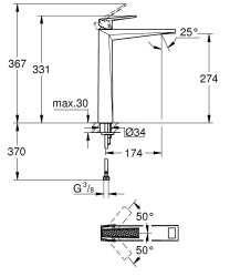 Grohe Allure Brilliant Private Collection Lavabo bataryası 1/2″ XL-Boyut - 24417DC0 - 2