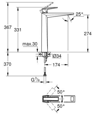 Grohe Allure Brilliant Private Collection Lavabo bataryası 1/2″ XL-Boyut - 24418DC0 - 2