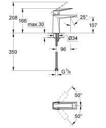 Grohe Allure Brilliant Tek kumandalı lavabo bataryası M-Boyut - 24342000 - 2