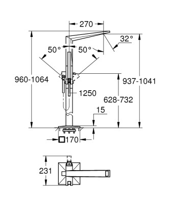 Grohe Allure Brilliant Yerden Küvet Bataryası - 24348AL0 - 2