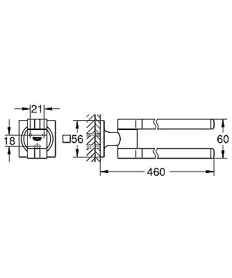 GROHE Allure Havluluk, Fırçalı Sert Grafit, 42 cm - 40342AL1 - 3