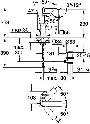 GROHE Allure Lavabo Bataryası (L-Boy), Sifon Kumandalı, Fırçalı Bakır - 32146DA1 - 5