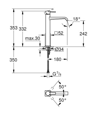 Grohe Allure Lavabo Bataryası XL-Boyut - 23403000 - 2