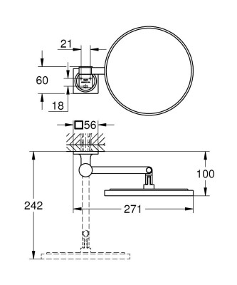 Grohe Allure Makyaj Aynası - 40967001 - 2