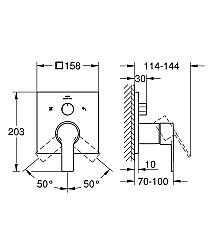 GROHE Allure New 3 Yollu Yönlendirici, Fırçalı Çelik - 29176DC1 - 3