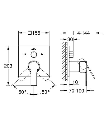 GROHE Allure New 3 Yollu Yönlendirici, Fırçalı Çelik - 29176DC1 - 3