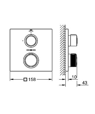 GROHE Allure New Ankastre Termostatik Duş Bataryası, 1 Çıkışlı, Fırçalı Bakır - 19380DA2 - 4