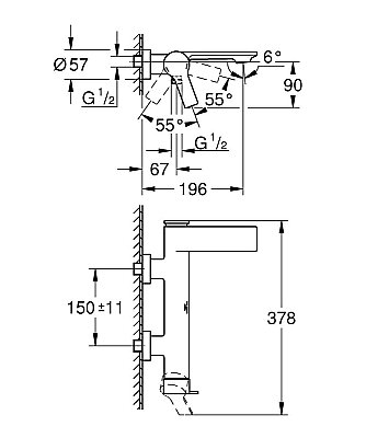 GROHE Allure New Duvar Tipi Küvet Bataryası, Fırçalı Çelik - 32826DC1 - 3