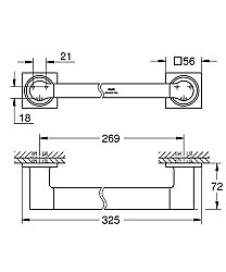 GROHE Allure New Tutunma Barı 340 mm, Fırçalı Sert Grafit - 40955AL1 - 3