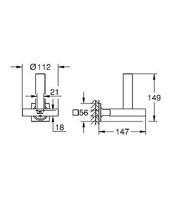 GROHE Allure New Yedek Tuvalet Kağıtlığı, Fırçalı Sert Grafit - 40956AL1 - 3