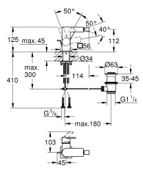 Grohe Allure Tek kumandalı bide bataryası - 24160001 - 2
