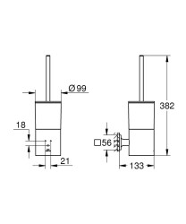 Grohe Allure Tuvalet fırçası seti - 40340001 - 2