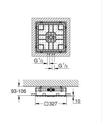 Grohe Aqua Tiles Gömme Tavan Duşu Montaj Gövdesi – 1049799990 - 3