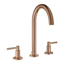 Grohe Atrio 3 Delikli Lavabo Bataryası, L Boyut, Fırçalı Bakır - 20649DL0 - Grohe