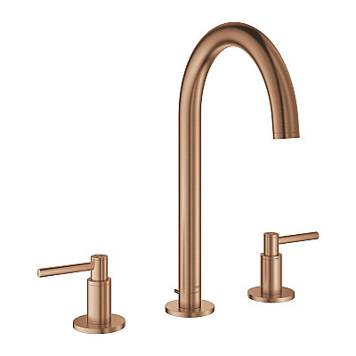 Grohe Atrio 3 Delikli Lavabo Bataryası, L Boyut, Fırçalı Bakır - 20649DL0 - 1