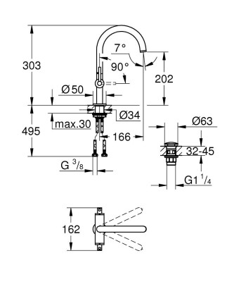 Grohe Atrio Lavabo Bataryası L Boyut Warm Sunset - 21145DA0 - 2