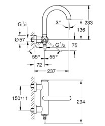 Grohe Atrio New Banyo Bataryası - 24367000 - 2