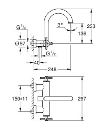 Grohe Atrio New Banyo Bataryası - 25268000 - 2