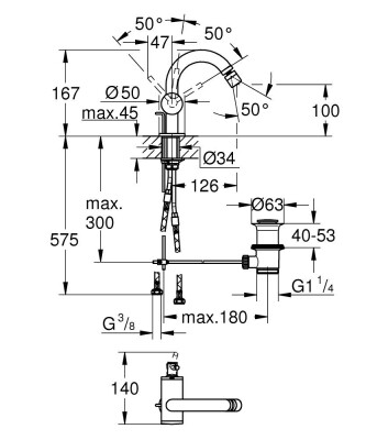 Grohe Atrio New Bide Bataryası - 24364000 - 2