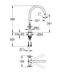 Grohe Atrio New Eviye Bataryası - 30609AL0 - 2