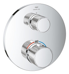 Grohe Atrio Private Collection Entegre kapatma/yönlendirme vanası ve düğmeli 2 çıkışlı termostatik duş bataryası - 24396000 - 1