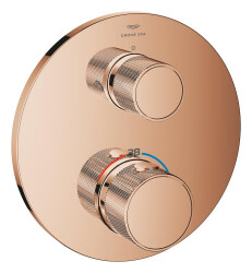 Grohe Atrio Private Collection Entegre kapatma/yönlendirme vanası ve düğmeli 2 çıkışlı termostatik duş bataryası - 24396DA0 - Grohe