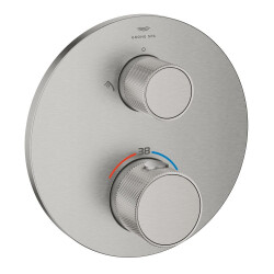 Grohe Atrio Private Collection Entegre kapatma/yönlendirme vanası ve düğmeli 2 çıkışlı termostatik duş bataryası - 24396DC0 - Grohe