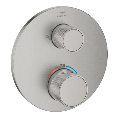 Grohe Atrio Private Collection Entegre kapatma/yönlendirme vanası ve düğmeli 2 çıkışlı termostatik duş bataryası - 24396DC0 - 1