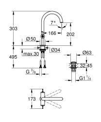 Grohe Atrio Private Collection Tek delikli lavabo bataryası 1/2