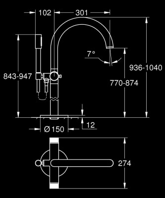 Grohe Atrio Private Collection Yerden Küvet Bataryası - 25229DC0 - 2