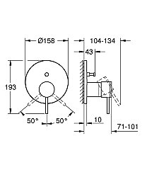GROHE Atrio Tek Kollu Yönlendiricili Ankastre Batarya, 2 Yollu, Fırçalı Bakır - 24355DL0 - 3