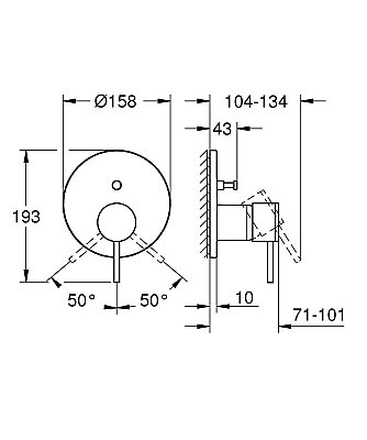 GROHE Atrio Tek Kollu Yönlendiricili Ankastre Batarya, 2 Yollu, Fırçalı Bakır - 24355DL0 - 3