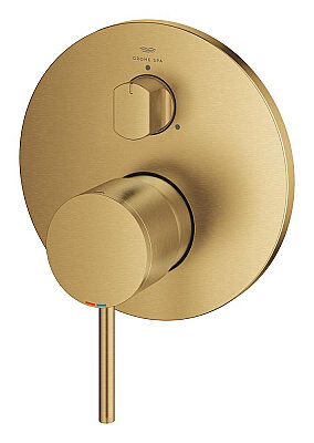 GROHE Atrio Tek Kollu Yönlendiricili Ankastre Batarya, 3 Yollu, Fırçalı Altın - 24356GN0 - 2
