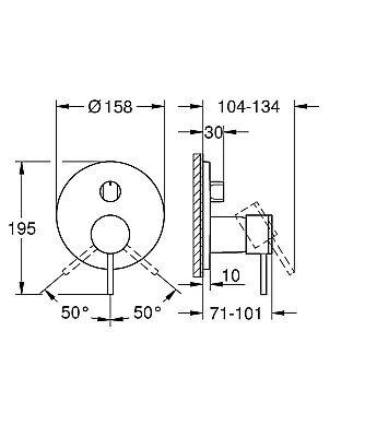 GROHE Atrio Tek Kollu Yönlendiricili Ankastre Batarya, 3 Yollu, Fırçalı Altın - 24356GN0 - 3