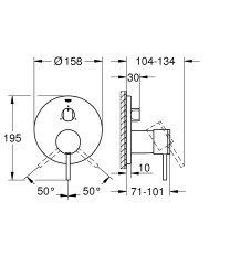 Grohe Atrio Tek Kumandalı 3 Yollu Banyo Bataryası - 24096003 - 2