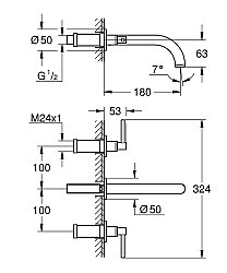 GROHE Atrio Üç Delikli Lavabo Bataryası (M-Boy), Fırçalı Altın - 20662GN0 - 3