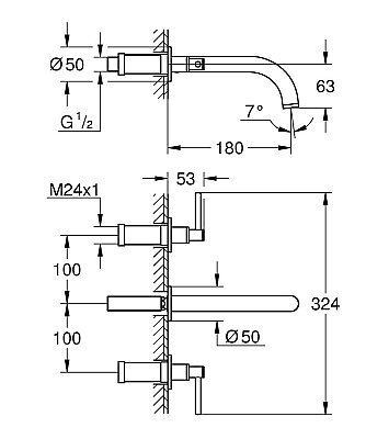 GROHE Atrio Üç Delikli Lavabo Bataryası (M-Boy), Fırçalı Altın - 20662GN0 - 3