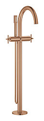 GROHE Atrio Yerden Montajlı Küvet Bataryası, İki Kollu, Fırçalı Bakır - 25272DL0 - Grohe