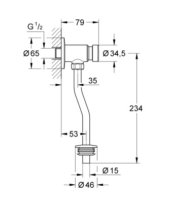 Grohe Basmalı pisuar yıkama valfi - 37396000 - 2