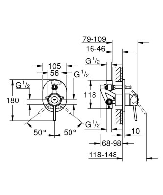 Grohe BauClassic Ankastre Banyo Bataryası - 29047000 - 2