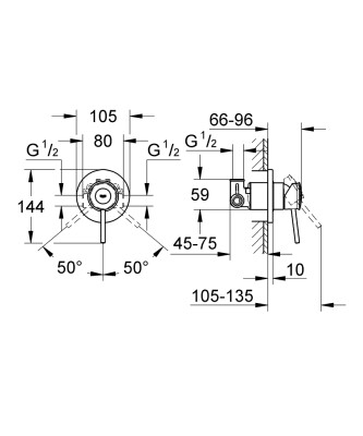 Grohe BauClassic Ankastre Duş Bataryası - 29048000 - 2