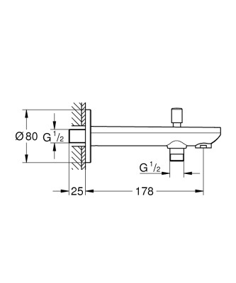 Grohe BauContemporary Yön Değiştirici Çıkış Ucu - 13390000 - 2