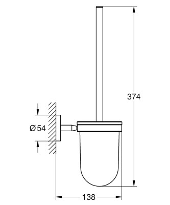 Grohe BauCosmopolitan Tuvalet Fırça Seti - 40463001 - 2
