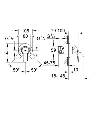 Grohe BauEdge Ankastre Duş Bataryası - 29040000 - 2